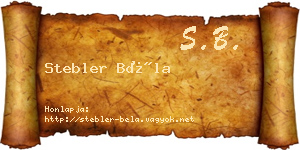 Stebler Béla névjegykártya